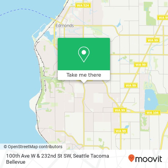 100th Ave W & 232nd St SW map