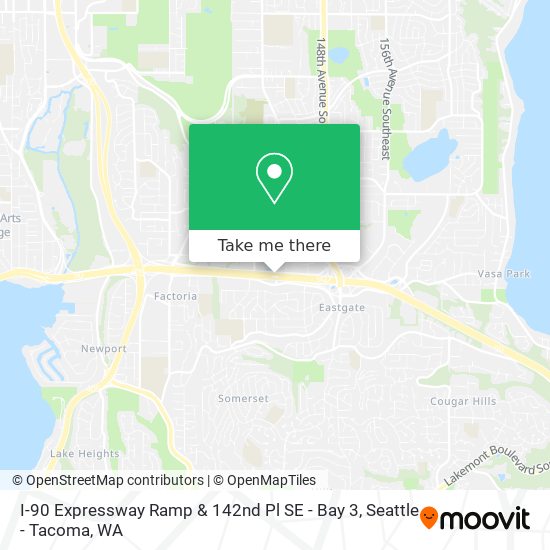 Mapa de I-90 Expressway Ramp & 142nd Pl SE - Bay 3