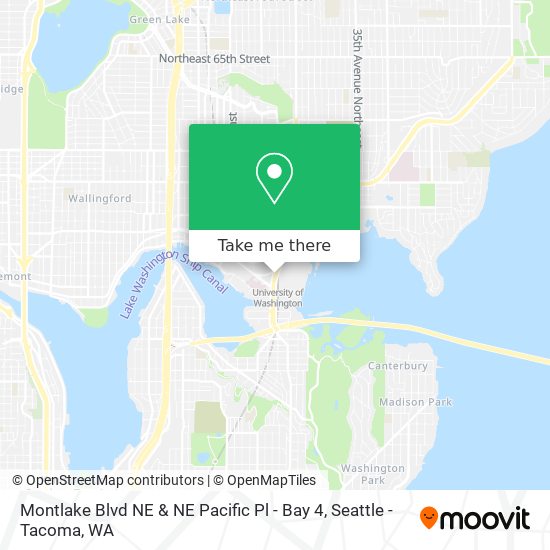 Mapa de Montlake Blvd NE & NE Pacific Pl - Bay 4