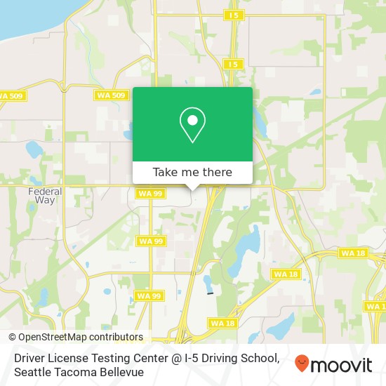 Driver License Testing Center @ I-5 Driving School map