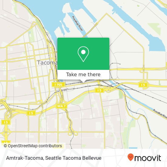 Mapa de Amtrak-Tacoma