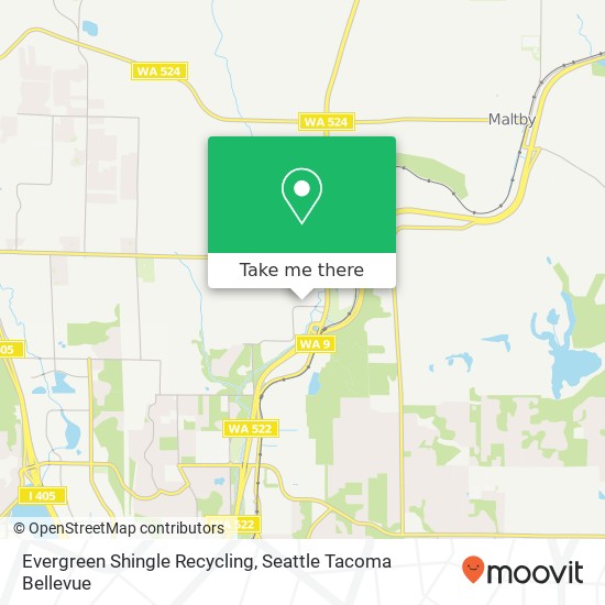 Evergreen Shingle Recycling map