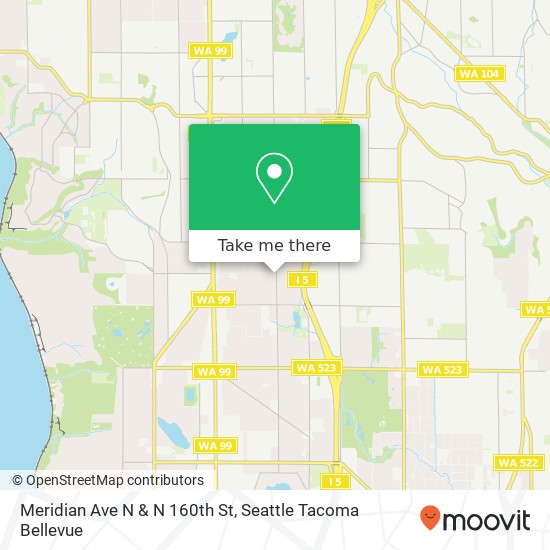 Meridian Ave N & N 160th St map