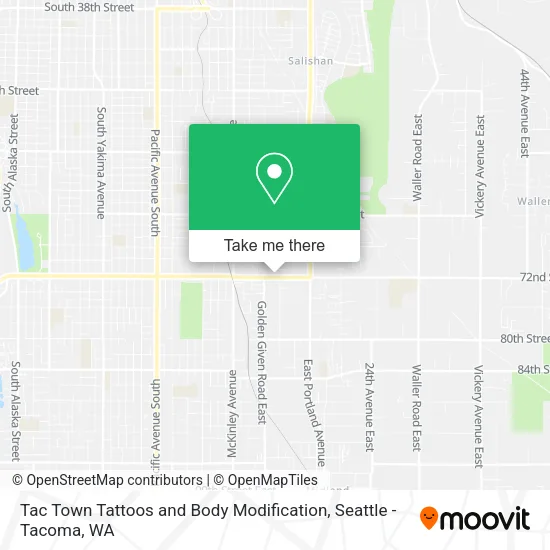 Mapa de Tac Town Tattoos and Body Modification