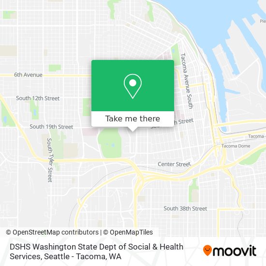 Mapa de DSHS Washington State Dept of Social & Health Services