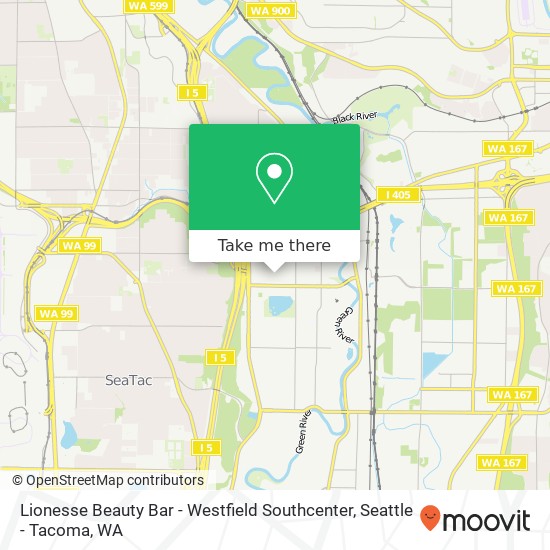 Mapa de Lionesse Beauty Bar - Westfield Southcenter