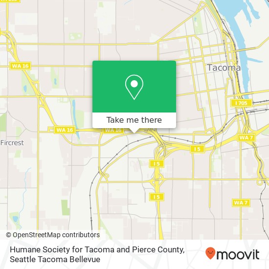 Humane Society for Tacoma and Pierce County map