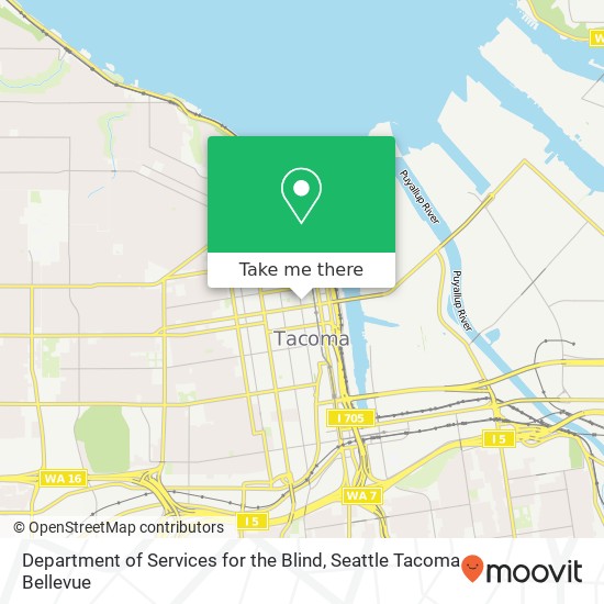 Mapa de Department of Services for the Blind