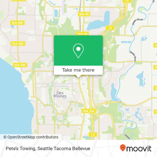 Pete’s Towing map