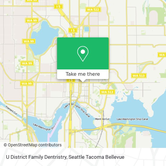 U District Family Dentristry map