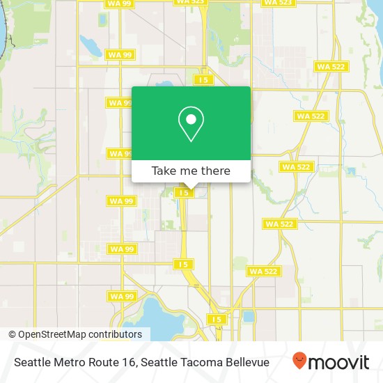 Seattle Metro Route 16 map