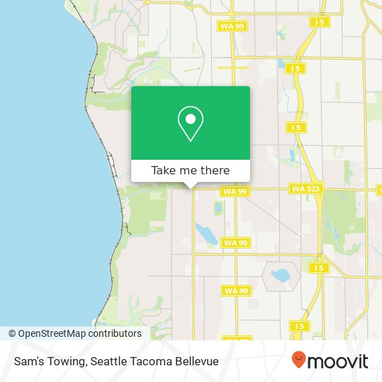 Sam's Towing map