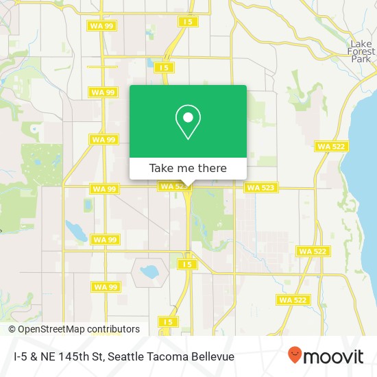 I-5 & NE 145th St map