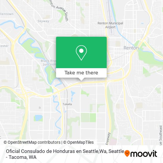 Mapa de Oficial Consulado de Honduras en Seattle,Wa