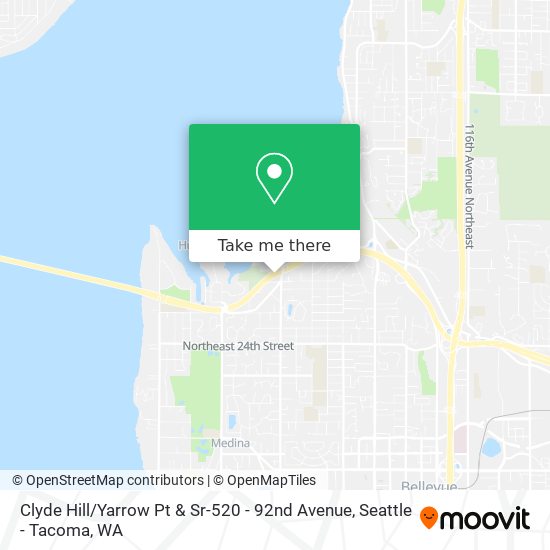 Mapa de Clyde Hill / Yarrow Pt & Sr-520 - 92nd Avenue