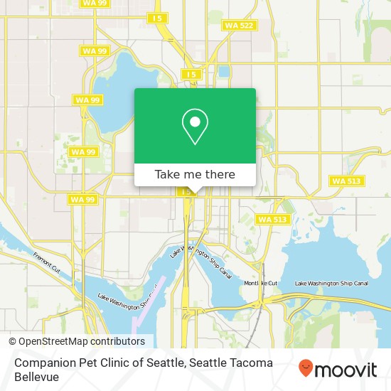 Mapa de Companion Pet Clinic of Seattle