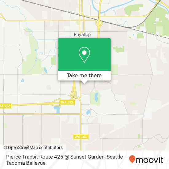 Pierce Transit Route 425 @ Sunset Garden map