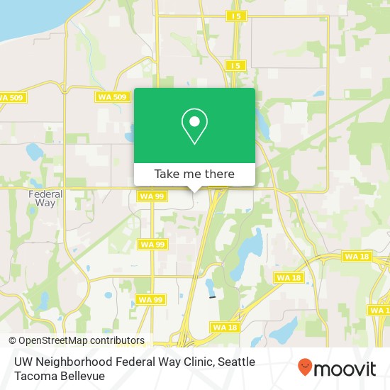 UW Neighborhood Federal Way Clinic map