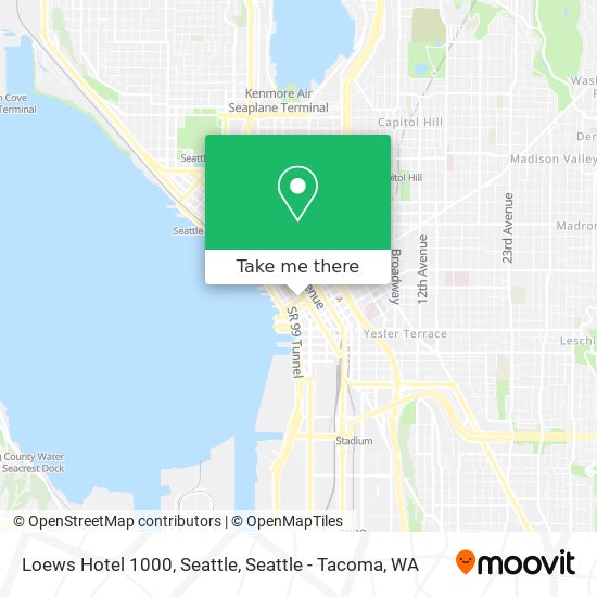 Mapa de Loews Hotel 1000, Seattle