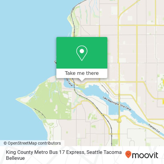 Mapa de King County Metro Bus 17 Express