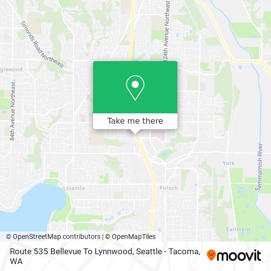 Route 535 Bellevue To Lynnwood map