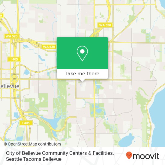 City of Bellevue Community Centers & Facilities map