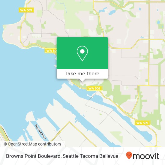 Browns Point Boulevard map