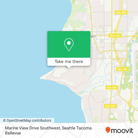 Mapa de Marine View Drive Southwest