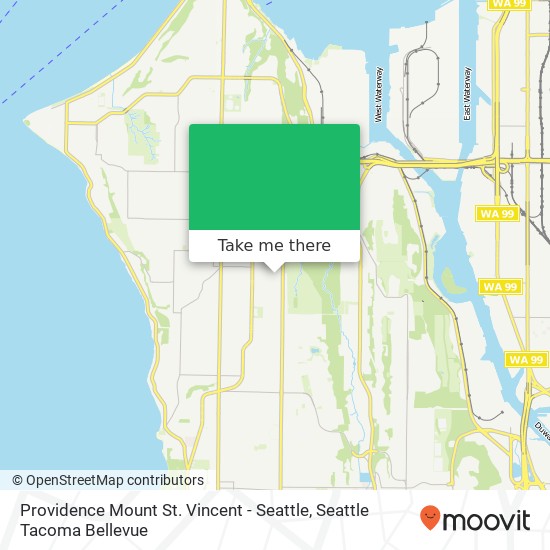 Providence Mount St. Vincent - Seattle map