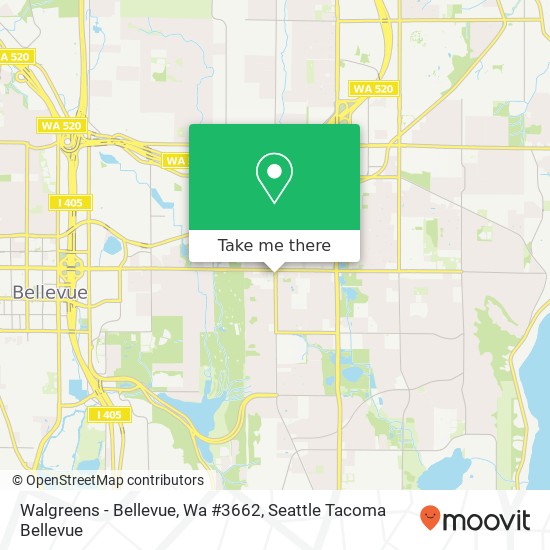 Walgreens - Bellevue, Wa #3662 map