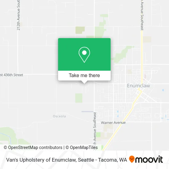 Van's Upholstery of Enumclaw map