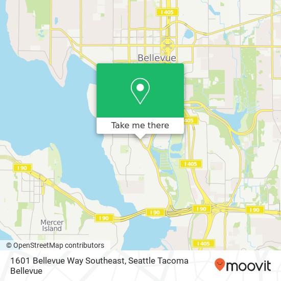 Mapa de 1601 Bellevue Way Southeast