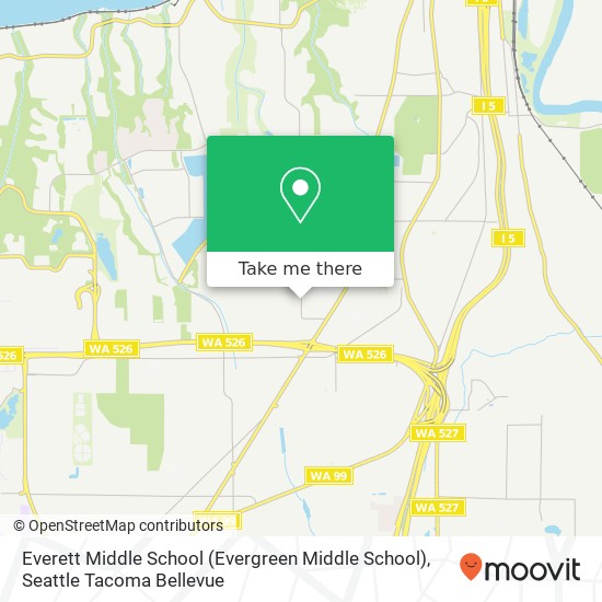 Mapa de Everett Middle School (Evergreen Middle School)