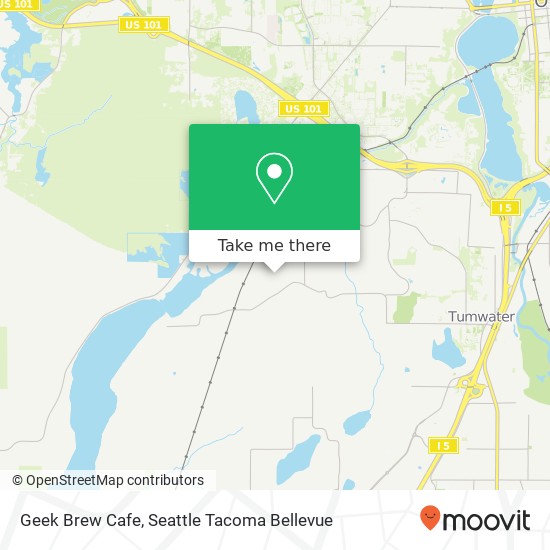 Mapa de Geek Brew Cafe, 37th Ave SW Tumwater, WA 98512