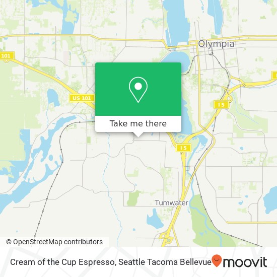 Mapa de Cream of the Cup Espresso, 1550 Irving St SW Tumwater, WA 98512