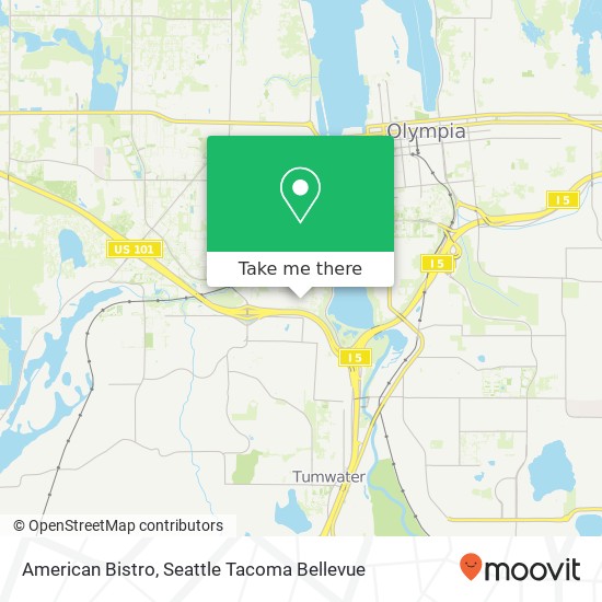 Mapa de American Bistro, Evergreen Park Dr SW Olympia, WA 98502