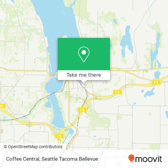 Mapa de Coffee Central, 925 Plum St SE Olympia, WA 98501