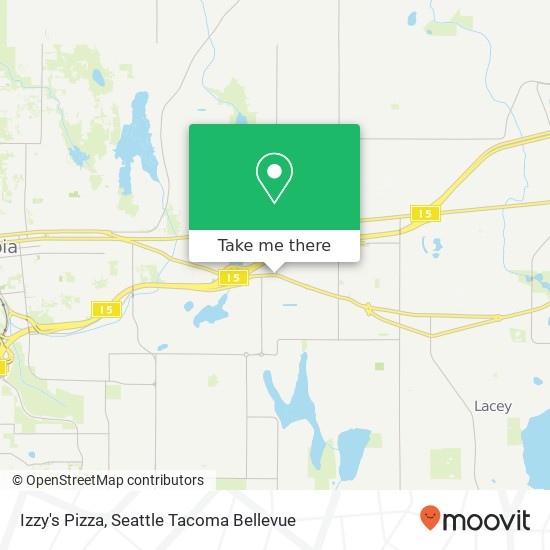 Mapa de Izzy's Pizza, 3540 Pacific Ave SE Olympia, WA 98501