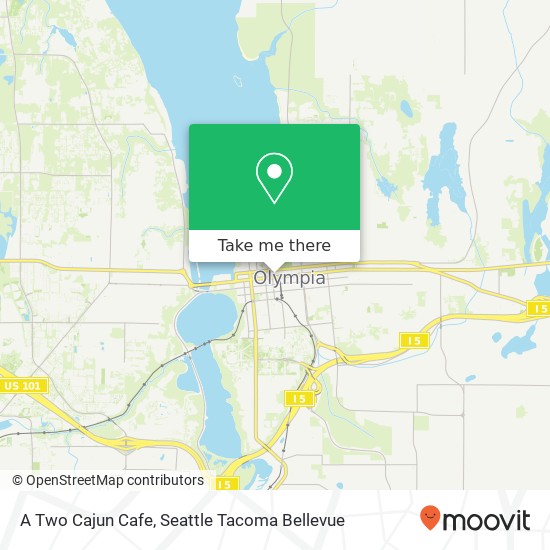 Mapa de A Two Cajun Cafe, 406 4th Ave E Olympia, WA 98501