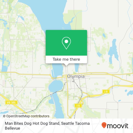 Mapa de Man Bites Dog Hot Dog Stand, 111 Market St NE Olympia, WA 98501