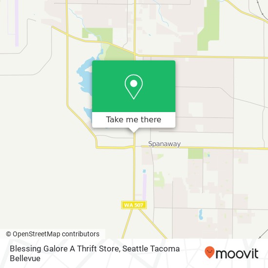 Mapa de Blessing Galore A Thrift Store, 17302 Pacific Ave S Spanaway, WA 98387