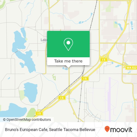 Mapa de Bruno's European Cafe, 10902 Bridgeport Way Tacoma, WA 98499