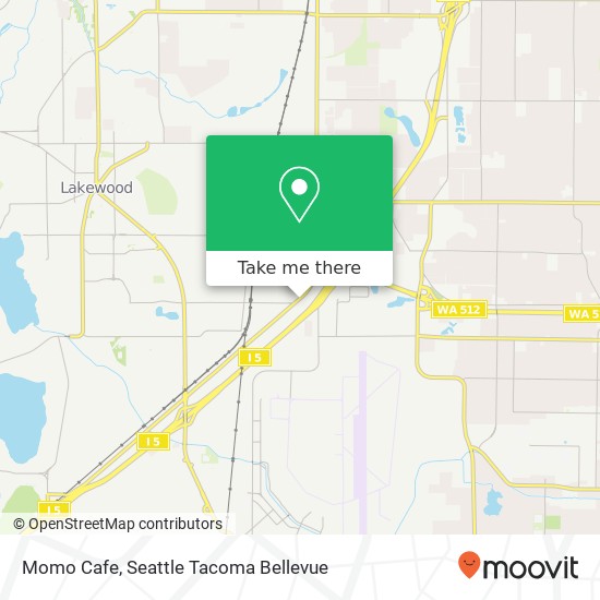 Mapa de Momo Cafe, 10727 Pacific Hwy SW Lakewood, WA 98499