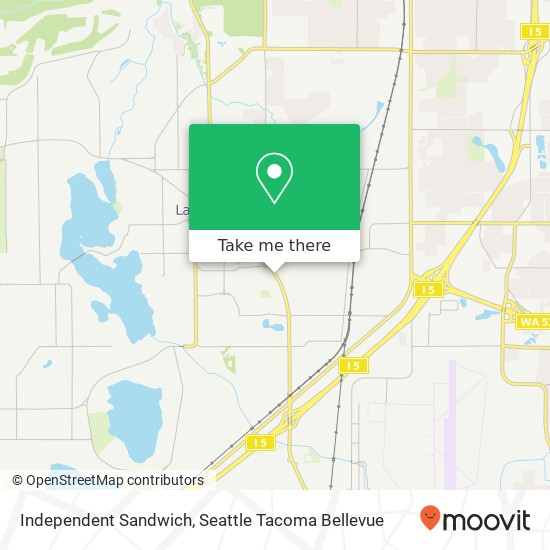 Mapa de Independent Sandwich, 10240 Bridgeport Way SW Lakewood, WA 98499