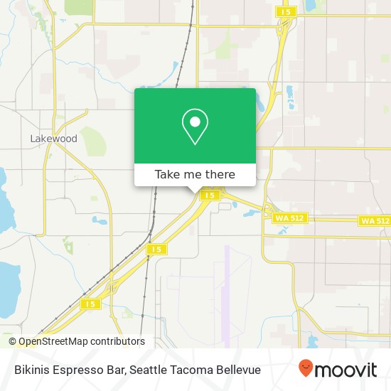 Mapa de Bikinis Espresso Bar, 10418 S Tacoma Way Lakewood, WA 98499