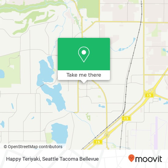 Mapa de Happy Teriyaki, 6007 100th St SW Lakewood, WA 98499