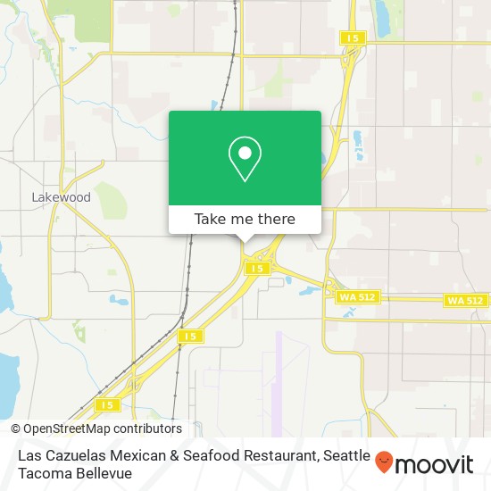 Mapa de Las Cazuelas Mexican & Seafood Restaurant, 10105 S Tacoma Way Lakewood, WA 98499