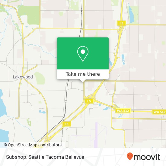 Mapa de Subshop, 9702 S Tacoma Way Lakewood, WA 98499