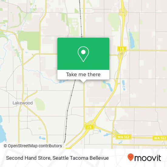 Mapa de Second Hand Store, 8606 S Tacoma Way Lakewood, WA 98499