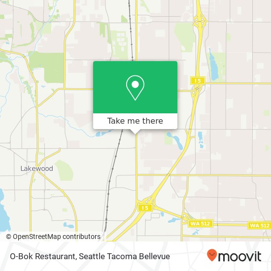 Mapa de O-Bok Restaurant, 8602 S Tacoma Way Lakewood, WA 98499